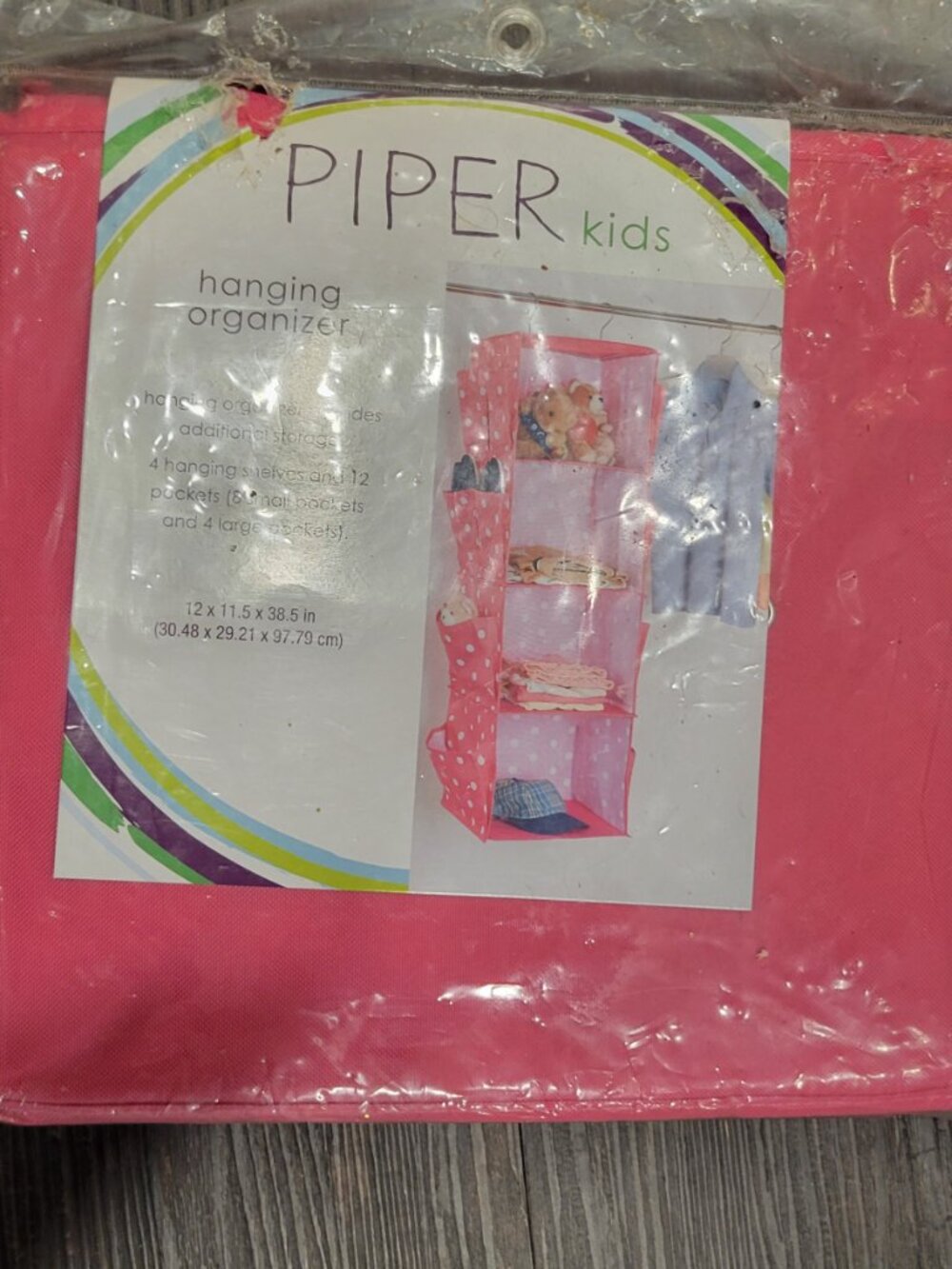 Pink Kids Hanging Closet Organizer